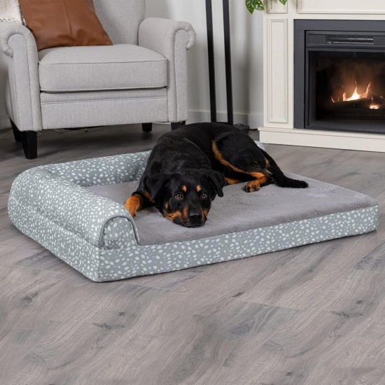 FurHaven Pet Quilted Orthopedic Sofa Bed, Large, Silver Gray FurHaven Pet Quilted Orthopedic Sofa Bed, Large, Silver Gray