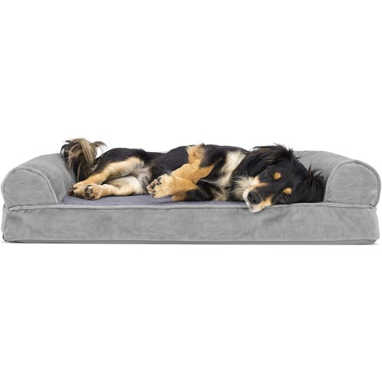 FurHaven Pet Quilted Orthopedic Sofa Bed, Large, Silver Gray FurHaven Pet Quilted Orthopedic Sofa Bed, Large, Silver Gray