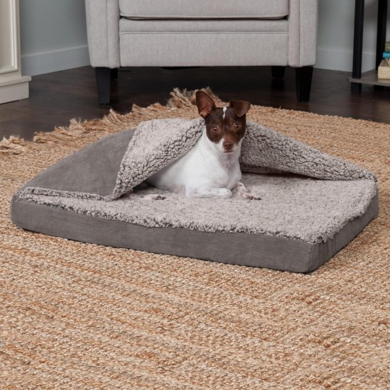 FurHaven Pet Quilted Orthopedic Sofa Bed, Large, Silver Gray FurHaven Pet Quilted Orthopedic Sofa Bed, Large, Silver Gray