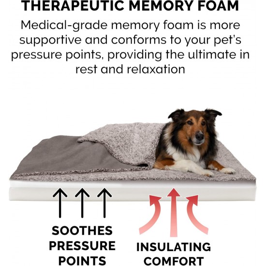 FurHaven Pet Quilted Orthopedic Sofa Bed, Large, Silver Gray FurHaven Pet Quilted Orthopedic Sofa Bed, Large, Silver Gray
