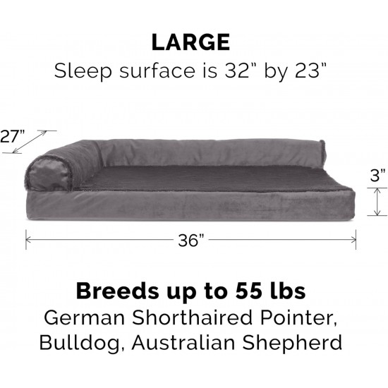 FurHaven Pet Quilted Orthopedic Sofa Bed, Large, Silver Gray FurHaven Pet Quilted Orthopedic Sofa Bed, Large, Silver Gray