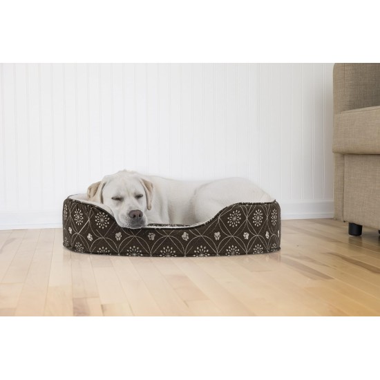 FurHaven Ultra Plush Oval Pet Bed, Jumbo, Strawberry FurHaven Ultra Plush Oval Pet Bed, Jumbo, Strawberry