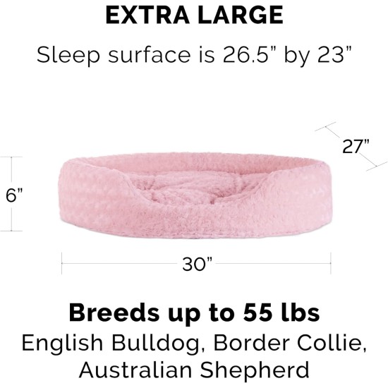 FurHaven Ultra Plush Oval Pet Bed, Jumbo, Strawberry FurHaven Ultra Plush Oval Pet Bed, Jumbo, Strawberry