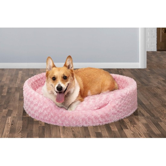 FurHaven Ultra Plush Oval Pet Bed, Jumbo, Strawberry FurHaven Ultra Plush Oval Pet Bed, Jumbo, Strawberry