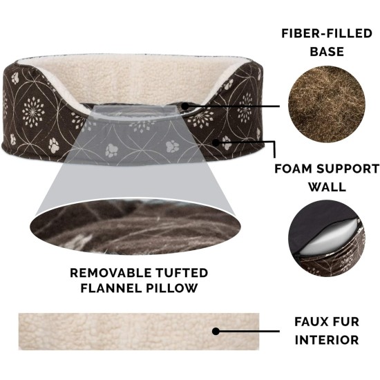 FurHaven Ultra Plush Oval Pet Bed, Jumbo, Strawberry FurHaven Ultra Plush Oval Pet Bed, Jumbo, Strawberry