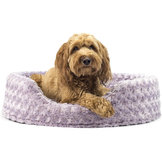 FurHaven Ultra Plush Oval Pet Bed, Jumbo, Strawberry FurHaven Ultra Plush Oval Pet Bed, Jumbo, Strawberry