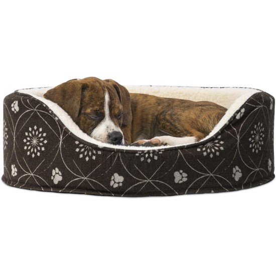 FurHaven Ultra Plush Oval Pet Bed, Jumbo, Strawberry FurHaven Ultra Plush Oval Pet Bed, Jumbo, Strawberry