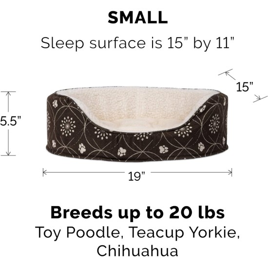 FurHaven Ultra Plush Oval Pet Bed, Jumbo, Strawberry FurHaven Ultra Plush Oval Pet Bed, Jumbo, Strawberry
