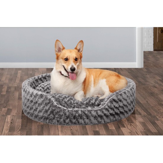 FurHaven Ultra Plush Oval Pet Bed, Jumbo, Strawberry FurHaven Ultra Plush Oval Pet Bed, Jumbo, Strawberry