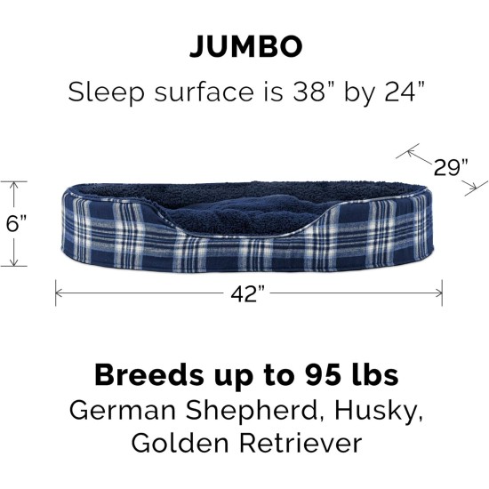 FurHaven Ultra Plush Oval Pet Bed, Jumbo, Strawberry FurHaven Ultra Plush Oval Pet Bed, Jumbo, Strawberry
