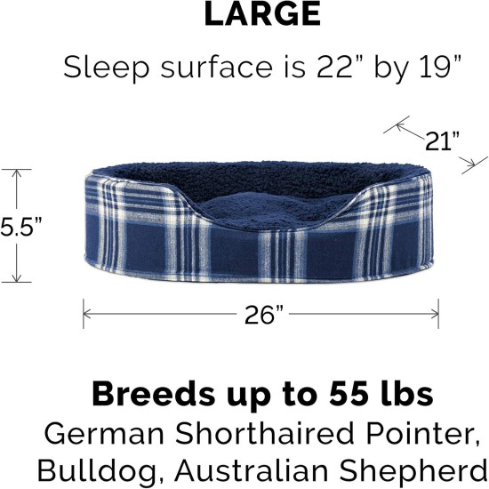 FurHaven Ultra Plush Oval Pet Bed, Jumbo, Strawberry FurHaven Ultra Plush Oval Pet Bed, Jumbo, Strawberry
