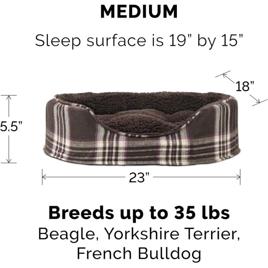 FurHaven Ultra Plush Oval Pet Bed, Jumbo, Strawberry FurHaven Ultra Plush Oval Pet Bed, Jumbo, Strawberry