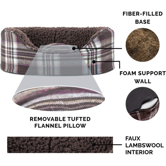 FurHaven Ultra Plush Oval Pet Bed, Jumbo, Strawberry FurHaven Ultra Plush Oval Pet Bed, Jumbo, Strawberry