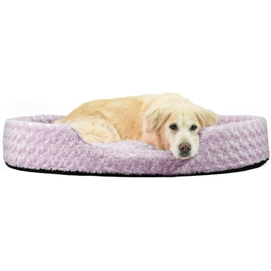FurHaven Ultra Plush Oval Pet Bed, Jumbo, Strawberry FurHaven Ultra Plush Oval Pet Bed, Jumbo, Strawberry