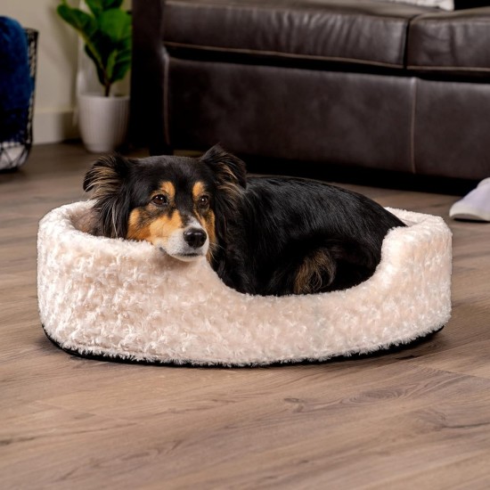 FurHaven Ultra Plush Oval Pet Bed, Jumbo, Strawberry FurHaven Ultra Plush Oval Pet Bed, Jumbo, Strawberry