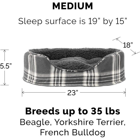 FurHaven Ultra Plush Oval Pet Bed, Jumbo, Strawberry FurHaven Ultra Plush Oval Pet Bed, Jumbo, Strawberry
