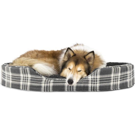 FurHaven Ultra Plush Oval Pet Bed, Jumbo, Strawberry FurHaven Ultra Plush Oval Pet Bed, Jumbo, Strawberry