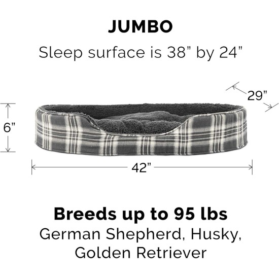 FurHaven Ultra Plush Oval Pet Bed, Jumbo, Strawberry FurHaven Ultra Plush Oval Pet Bed, Jumbo, Strawberry