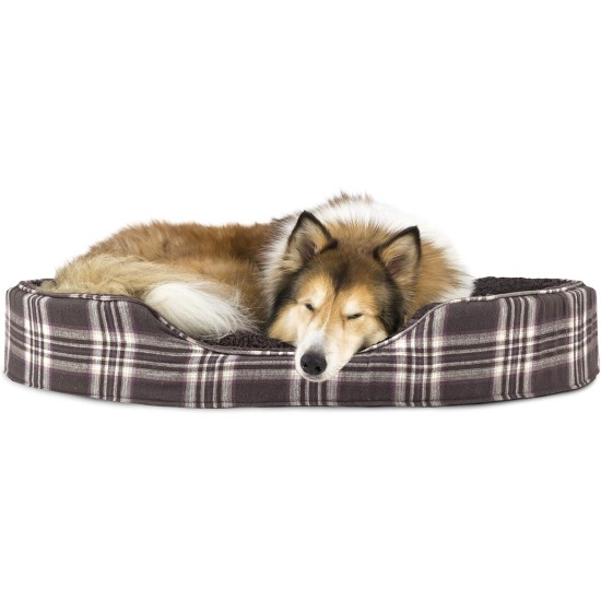 FurHaven Ultra Plush Oval Pet Bed, Jumbo, Strawberry FurHaven Ultra Plush Oval Pet Bed, Jumbo, Strawberry