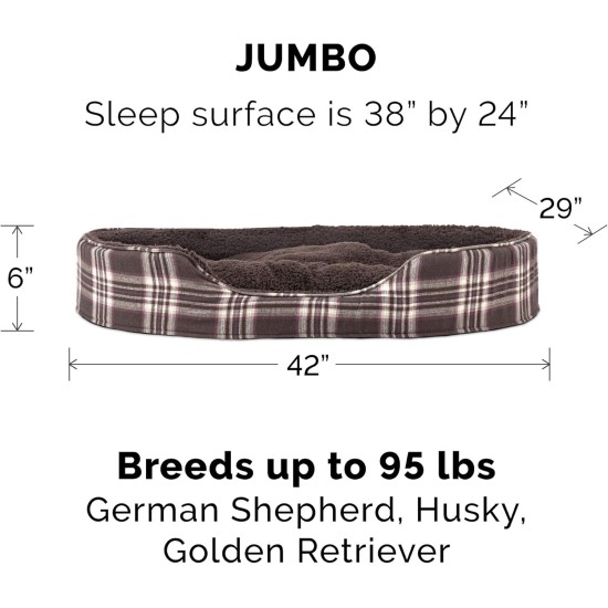 FurHaven Ultra Plush Oval Pet Bed, Jumbo, Strawberry FurHaven Ultra Plush Oval Pet Bed, Jumbo, Strawberry