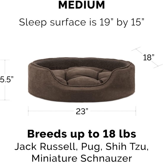 FurHaven Ultra Plush Oval Pet Bed, Jumbo, Strawberry FurHaven Ultra Plush Oval Pet Bed, Jumbo, Strawberry
