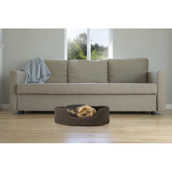 FurHaven Ultra Plush Oval Pet Bed, Jumbo, Strawberry FurHaven Ultra Plush Oval Pet Bed, Jumbo, Strawberry