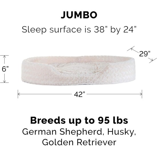 FurHaven Ultra Plush Oval Pet Bed, Jumbo, Strawberry FurHaven Ultra Plush Oval Pet Bed, Jumbo, Strawberry