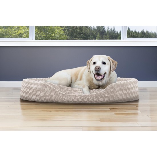 FurHaven Ultra Plush Oval Pet Bed, Jumbo, Strawberry FurHaven Ultra Plush Oval Pet Bed, Jumbo, Strawberry