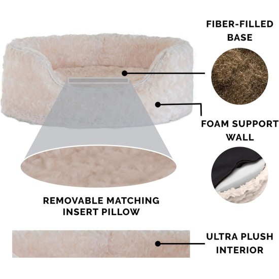 FurHaven Ultra Plush Oval Pet Bed, Jumbo, Strawberry FurHaven Ultra Plush Oval Pet Bed, Jumbo, Strawberry