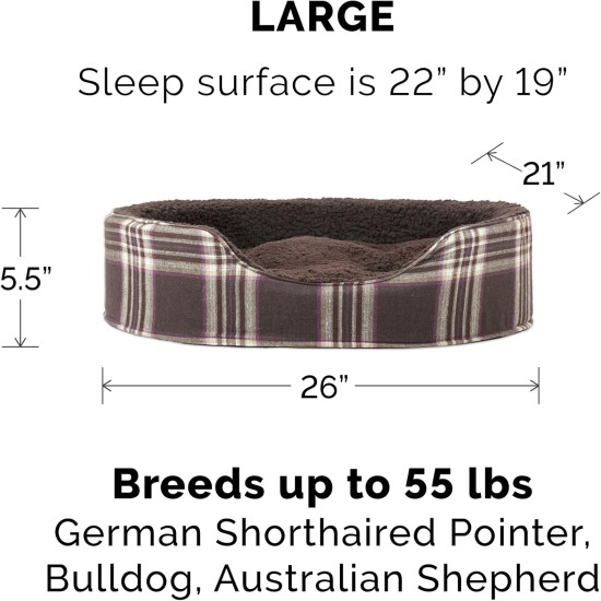 FurHaven Ultra Plush Oval Pet Bed, Jumbo, Strawberry FurHaven Ultra Plush Oval Pet Bed, Jumbo, Strawberry