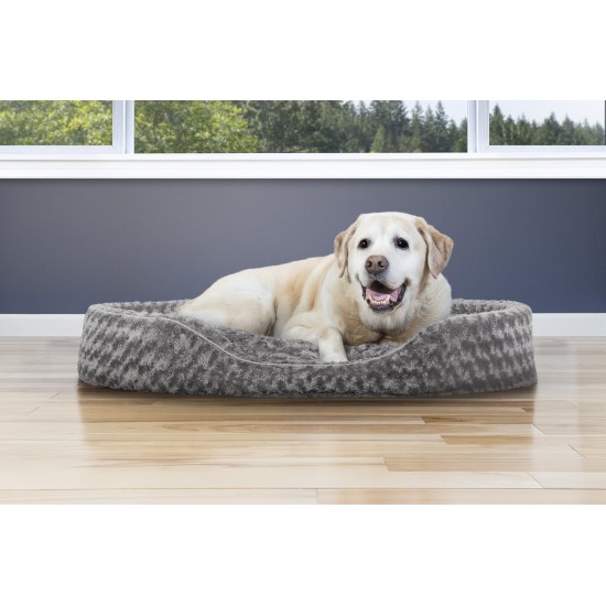 FurHaven Ultra Plush Oval Pet Bed, Jumbo, Strawberry FurHaven Ultra Plush Oval Pet Bed, Jumbo, Strawberry