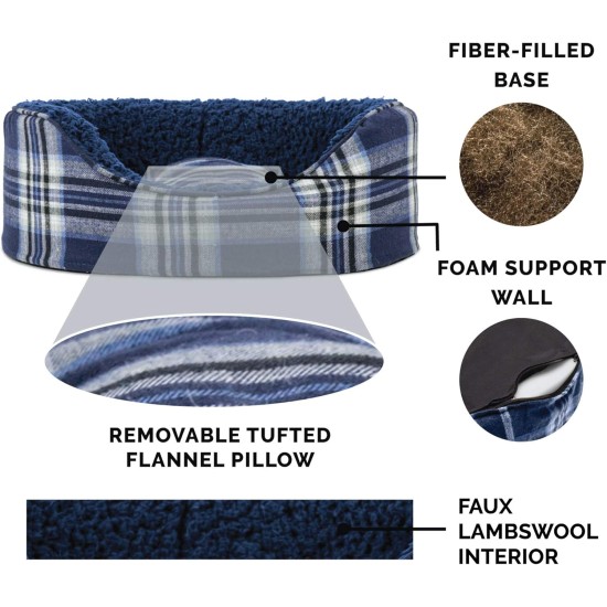 FurHaven Ultra Plush Oval Pet Bed, Jumbo, Strawberry FurHaven Ultra Plush Oval Pet Bed, Jumbo, Strawberry