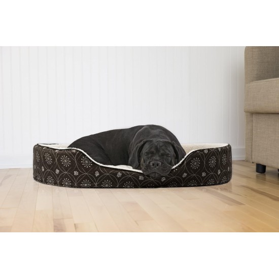 FurHaven Ultra Plush Oval Pet Bed, Jumbo, Strawberry FurHaven Ultra Plush Oval Pet Bed, Jumbo, Strawberry