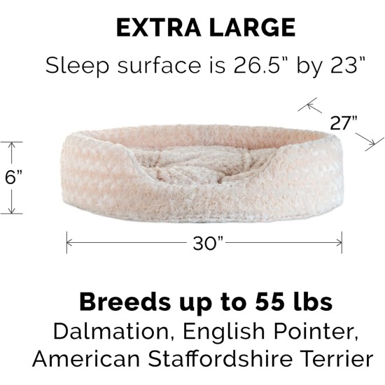 FurHaven Ultra Plush Oval Pet Bed, Jumbo, Strawberry FurHaven Ultra Plush Oval Pet Bed, Jumbo, Strawberry