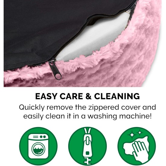 FurHaven Ultra Plush Oval Pet Bed, Jumbo, Strawberry FurHaven Ultra Plush Oval Pet Bed, Jumbo, Strawberry