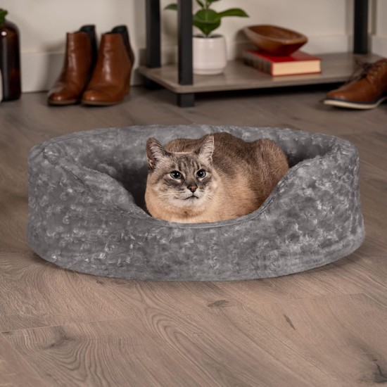 FurHaven Ultra Plush Oval Pet Bed, Jumbo, Strawberry FurHaven Ultra Plush Oval Pet Bed, Jumbo, Strawberry