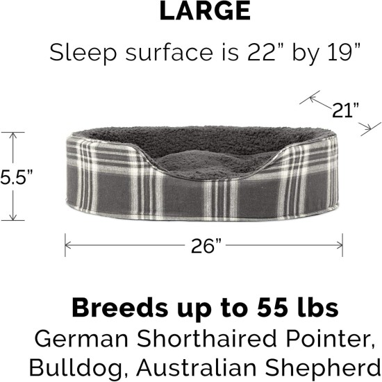FurHaven Ultra Plush Oval Pet Bed, Jumbo, Strawberry FurHaven Ultra Plush Oval Pet Bed, Jumbo, Strawberry
