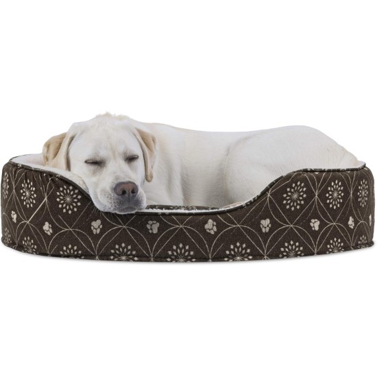 FurHaven Ultra Plush Oval Pet Bed, Jumbo, Strawberry FurHaven Ultra Plush Oval Pet Bed, Jumbo, Strawberry