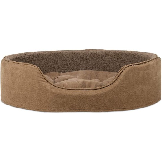 FurHaven Ultra Plush Oval Pet Bed, Jumbo, Strawberry FurHaven Ultra Plush Oval Pet Bed, Jumbo, Strawberry
