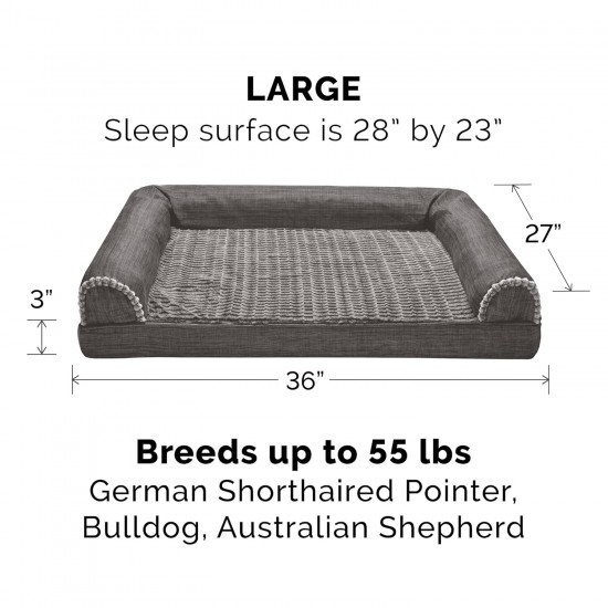 Furhaven Cat Bed for Indoor Cats, Washable with Removable Bolsters, for Pets up to 4.1 kg - Plush & Diamond Print Cuddle Mat - Grey, Small Furhaven Cat Bed for Indoor Cats, Washable with Removable Bolsters, for Pets up to 4.1 kg - Plush & Diamond Print Cuddle Mat - Grey, Small
