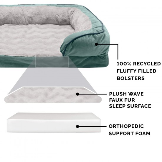 Furhaven Cat Bed for Indoor Cats, Washable with Removable Bolsters, for Pets up to 4.1 kg - Plush & Diamond Print Cuddle Mat - Grey, Small Furhaven Cat Bed for Indoor Cats, Washable with Removable Bolsters, for Pets up to 4.1 kg - Plush & Diamond Print Cuddle Mat - Grey, Small