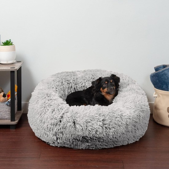 Furhaven Cat Bed for Indoor Cats, Washable with Removable Bolsters, for Pets up to 4.1 kg - Plush & Diamond Print Cuddle Mat - Grey, Small Furhaven Cat Bed for Indoor Cats, Washable with Removable Bolsters, for Pets up to 4.1 kg - Plush & Diamond Print Cuddle Mat - Grey, Small