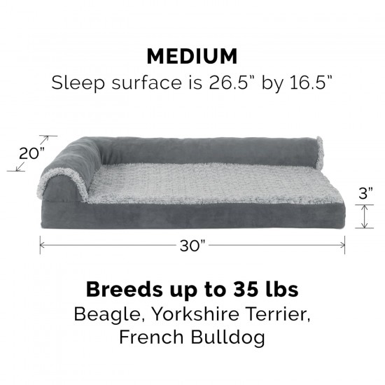 Furhaven Cat Bed for Indoor Cats, Washable with Removable Bolsters, for Pets up to 4.1 kg - Plush & Diamond Print Cuddle Mat - Grey, Small Furhaven Cat Bed for Indoor Cats, Washable with Removable Bolsters, for Pets up to 4.1 kg - Plush & Diamond Print Cuddle Mat - Grey, Small