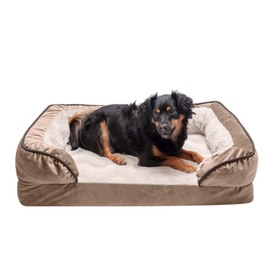 Furhaven Cat Bed for Indoor Cats, Washable with Removable Bolsters, for Pets up to 4.1 kg - Plush & Diamond Print Cuddle Mat - Grey, Small Furhaven Cat Bed for Indoor Cats, Washable with Removable Bolsters, for Pets up to 4.1 kg - Plush & Diamond Print Cuddle Mat - Grey, Small