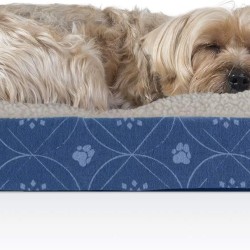 Furhaven Dog Bed for Small Dogs with Removable Washable Cover Sherpa and Flannel Paw Print Mattress Twilight Blue Small Furhaven Dog Bed for Small Dogs with Removable Washable Cover Sherpa and Flannel Paw Print Mattress Twilight Blue Small