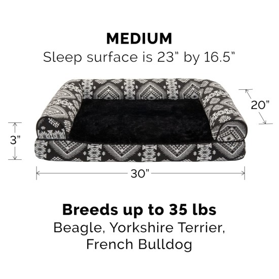 Furhaven Large Memory Foam Dog Bed Plush & Southwest Kilim Decor Sofa-Style w/Removable Washable Cover - Desert Brown, Large Furhaven Large Memory Foam Dog Bed Plush & Southwest Kilim Decor Sofa-Style w/Removable Washable Cover - Desert Brown, Large