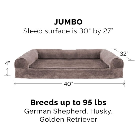 Furhaven Large Memory Foam Dog Bed Plush & Southwest Kilim Decor Sofa-Style w/Removable Washable Cover - Desert Brown, Large Furhaven Large Memory Foam Dog Bed Plush & Southwest Kilim Decor Sofa-Style w/Removable Washable Cover - Desert Brown, Large
