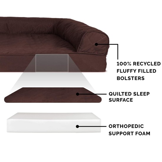 Furhaven Large Memory Foam Dog Bed Plush & Southwest Kilim Decor Sofa-Style w/Removable Washable Cover - Desert Brown, Large Furhaven Large Memory Foam Dog Bed Plush & Southwest Kilim Decor Sofa-Style w/Removable Washable Cover - Desert Brown, Large