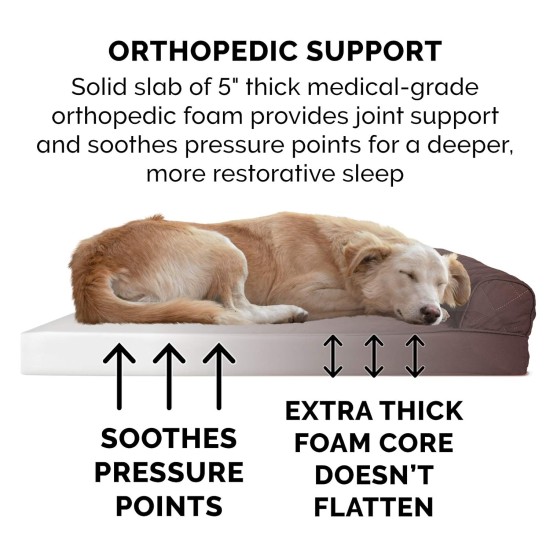 Furhaven Large Memory Foam Dog Bed Plush & Southwest Kilim Decor Sofa-Style w/Removable Washable Cover - Desert Brown, Large Furhaven Large Memory Foam Dog Bed Plush & Southwest Kilim Decor Sofa-Style w/Removable Washable Cover - Desert Brown, Large