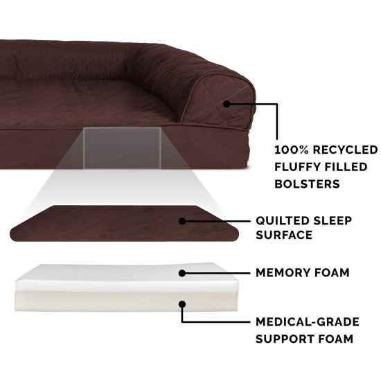 Furhaven Large Memory Foam Dog Bed Plush & Southwest Kilim Decor Sofa-Style w/Removable Washable Cover - Desert Brown, Large Furhaven Large Memory Foam Dog Bed Plush & Southwest Kilim Decor Sofa-Style w/Removable Washable Cover - Desert Brown, Large